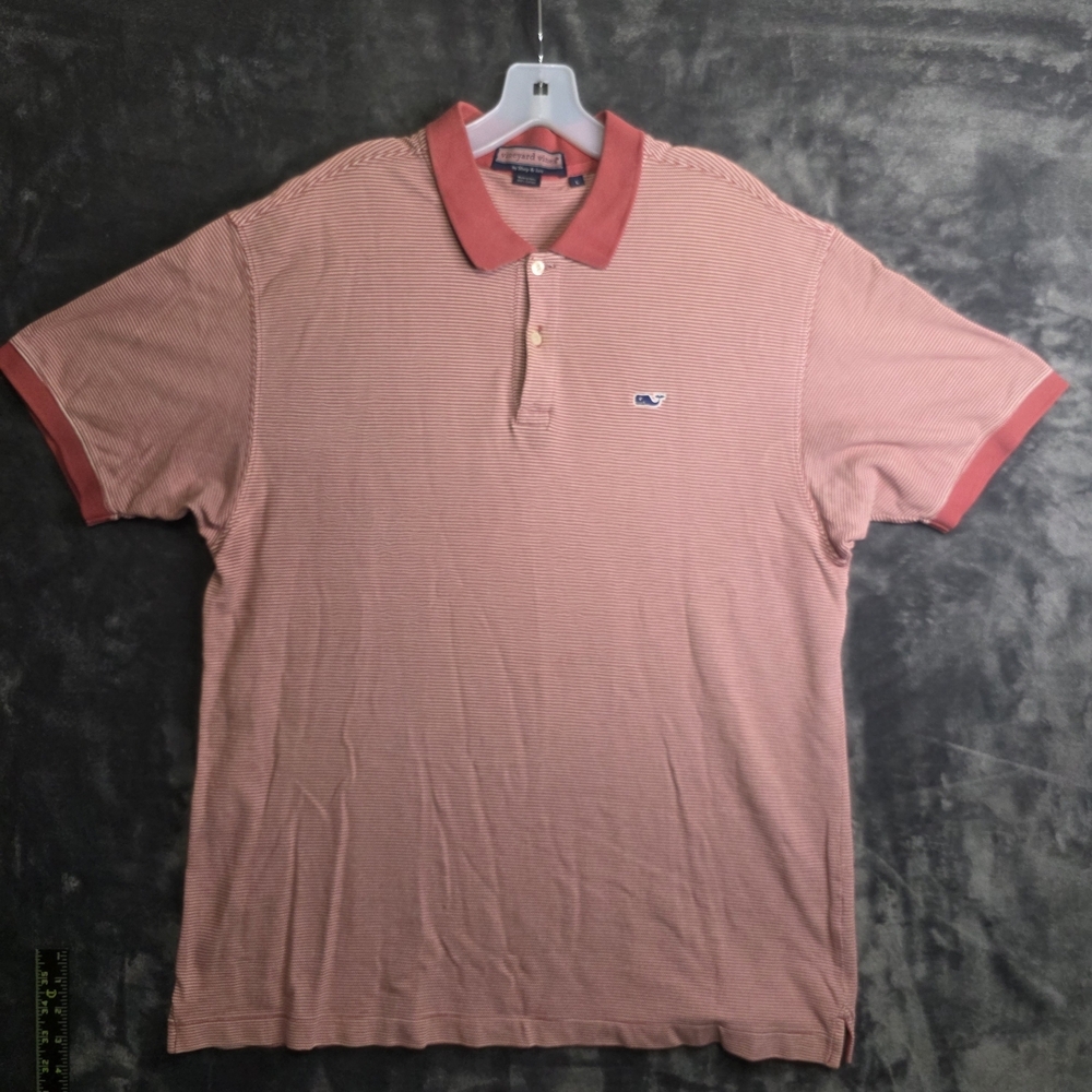 VINEYARD VINES Mens large Polo Shirt Pink 100% Cotton By Shep & Ian